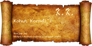 Kohut Kornél névjegykártya